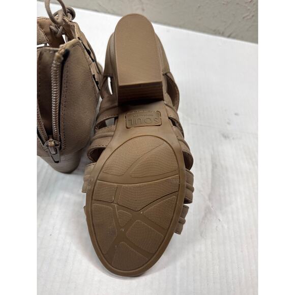 Soul Naturalizer Womens Brown Dante Gladiator Open Toe Zip Sandals Size 7.5 - Picture 4 of 5